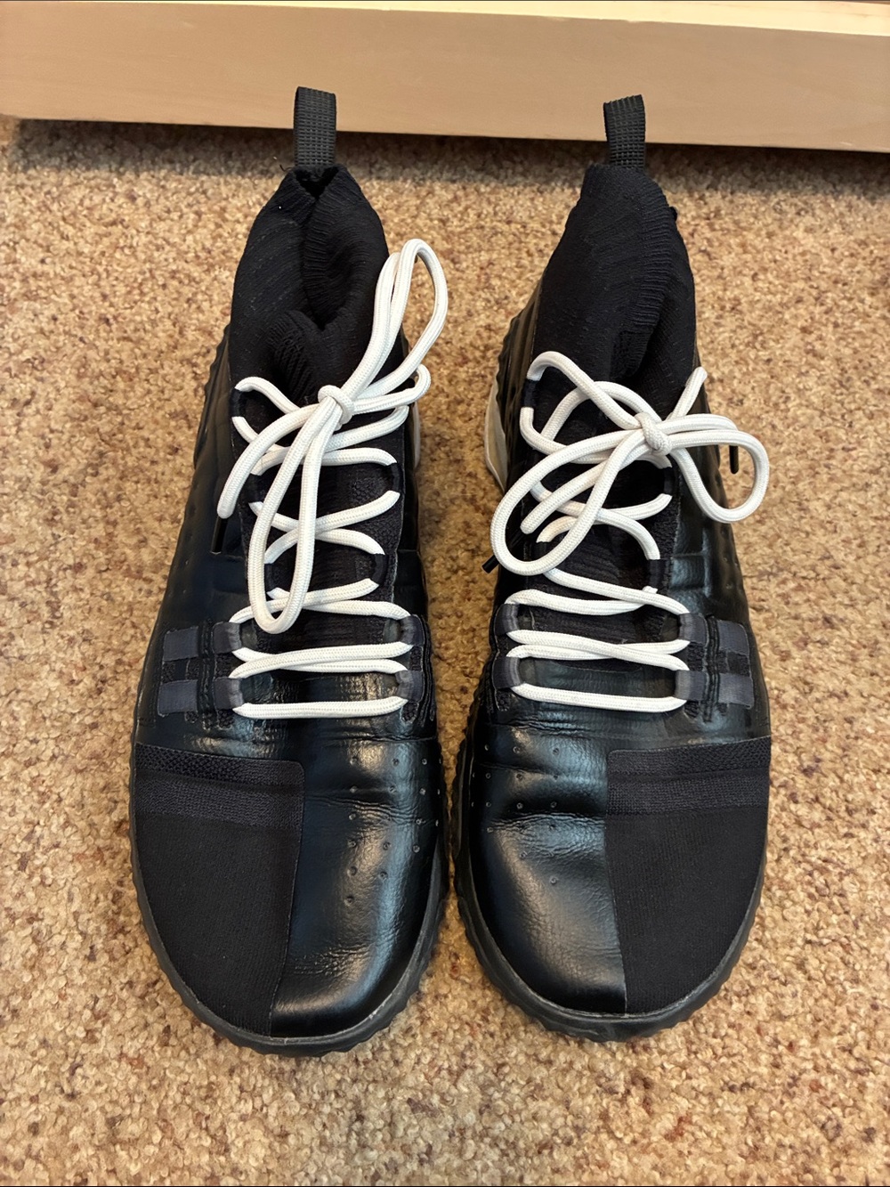 Under Armour Project Rock 1 Men's Size 12 Black White Training Shoes Sneakers - Picture 2 of 5